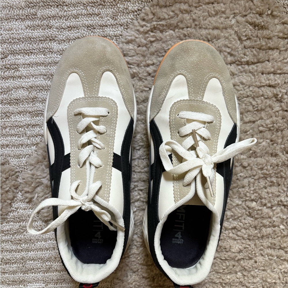 Stylish Beige and Black Sneakers